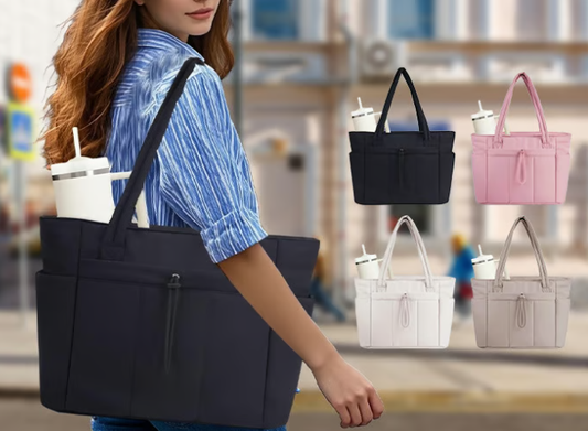 💕Rea 55% RABATT🎁Wandering Nature Puffer-tygväska med mugghållare och laptopfack samt trolleyväska för resor, arbete, sjuksköterskor, kvinnor