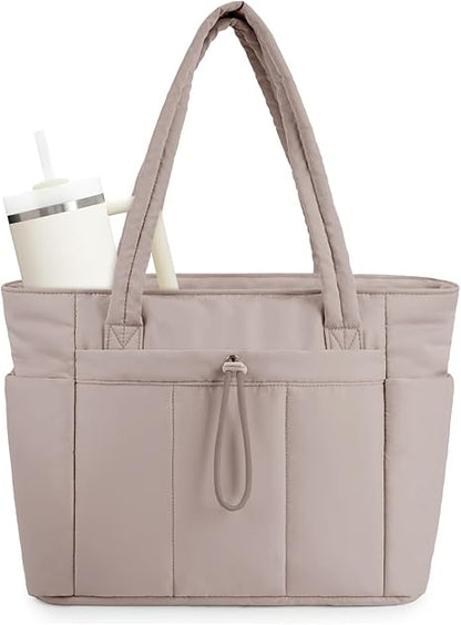 💕Rea 55% RABATT🎁Wandering Nature Puffer-tygväska med mugghållare och laptopfack samt trolleyväska för resor, arbete, sjuksköterskor, kvinnor