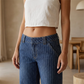 👖✨Lågt skurna Y2K-randiga jeans för damer