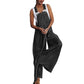 👖 50% RABATT NU!✨ Dam Ärmlösa Jeans Hängselbyxor – Wide Leg & Justerbara Axelremmar – Casual Lös Jumpsuit 🌿