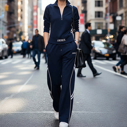 Halvzipad träningsdräkt för damer