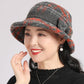 👒 50 % RABATT NU! 🕰️ Dam Vintage Cloche-hatt i ull – klassiskt rutmönster, elegant brätteform och mjuk, bekväm passform 🌸