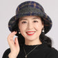 👒 50 % RABATT NU! 🕰️ Dam Vintage Cloche-hatt i ull – klassiskt rutmönster, elegant brätteform och mjuk, bekväm passform 🌸