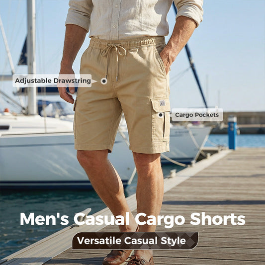 💥 50% RABATT!🩳Herrshorts i Casual Stil – Dragsko i Midjan & Multi-fickor!