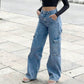 👖 50% RABATT NU! ✨ Dam Vida Ben Cargo Jeans – Hög Midja & Flera Fickor – Stretch Denim & Streetwear Stil 🚶‍♀️