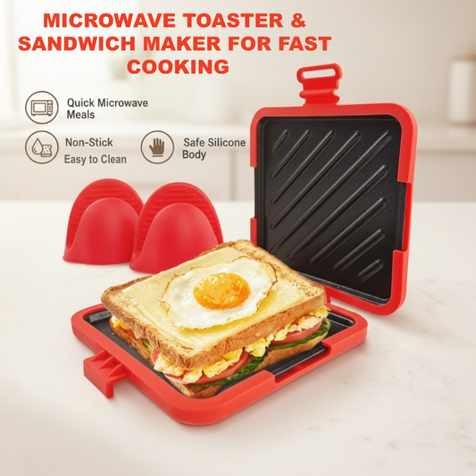 🍞 50 % RABATT NU! ⚡ Mikrovågsgrill & smörgåsgrill – klar på minuter – non-stick, diskmaskinssäker & portabel – perfekt för studentrum och resor 🏠