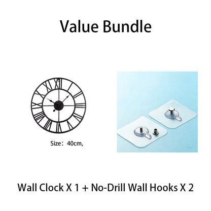 Tyst, icke-tickande vintage industriell väggklocka