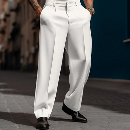 👖 50% RABATT! ✨ Casual Plisserade Byxor med Vida Ben för Herr – Bekväm passform, Modern stil & Mångsidig 🏠