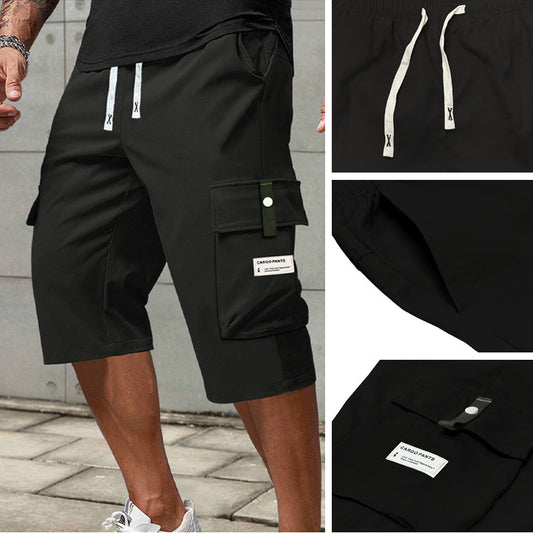 🩳 50% RABATT NU! 🌿 Herr Cargo Capri Byxor – Flera Fickor & Lättvikt – Justerbar Dragsko & Andningsbar🏃