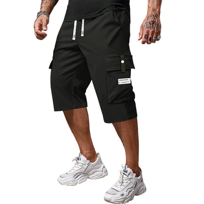 🩳 50% RABATT NU! 🌿 Herr Cargo Capri Byxor – Flera Fickor & Lättvikt – Justerbar Dragsko & Andningsbar🏃
