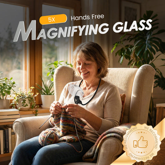 🔍 50% RABATT!✨5X Hands-free Förstoringsglas – 3-i-1 Design & Dubbel Akryllins!
