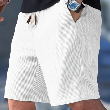 🩳 50% RABATT NU! 🌿 Herr Avslappnade Shorts – Våffelstick & Andningsbar – Perfekt för Sommar, Träning & Hemma ☀️
