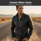 🧥⚡ 50% RABATT! | Herrjacka i Fodrat Konstläder – Vintage Bikerstil, Ståkrage & Plyschfoder!