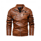 🧥⚡ 50% RABATT! | Herrjacka i Fodrat Konstläder – Vintage Bikerstil, Ståkrage & Plyschfoder!