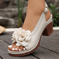 👡🌸 50% RABATT! | 3D-blommiga Sandaler med Öppen Tå & Klack – Elegant, Stabil & Andningsbar!