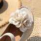 👡🌸 50% RABATT! | 3D-blommiga Sandaler med Öppen Tå & Klack – Elegant, Stabil & Andningsbar!