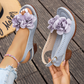 👡🌸 50% RABATT! | 3D-blommiga Sandaler med Öppen Tå & Klack – Elegant, Stabil & Andningsbar!