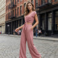 🌸 50% RABATT 🌿 | V-kragad Knyttopp & Vida Byxor – Linne & 2-delat Set