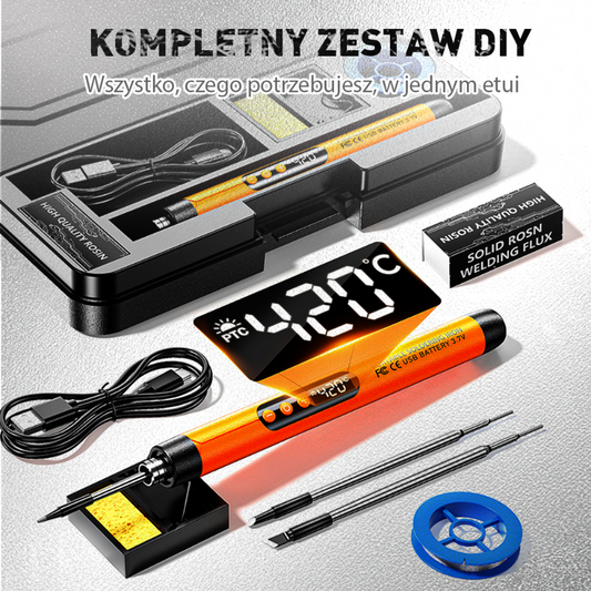🔧 50% RABATT NU! ⚡ Bärbar Uppladdningsbar USB-Lödkolv – Sladdlös, Digital Display & Snabbvärme – 300–420°C, DIY eller Reparation ✨