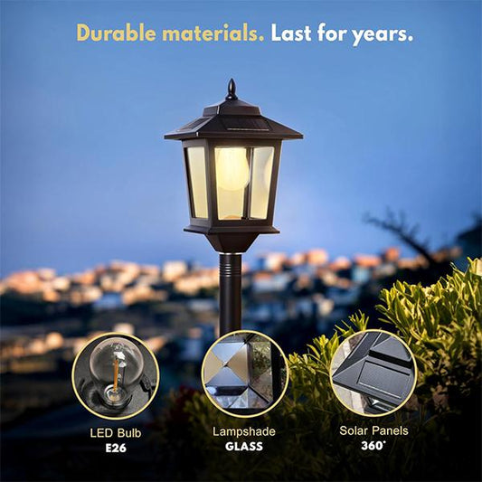 💡 50% RABATT 🌿 | Vintage Solcells Golvlampa – 1000mAh & Automatisk Sensor