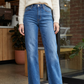 👖 50% RABATT! ✨Högmidjade Elastiska Raka Jeans – Premium Stretch & Tidlös Stil!💙