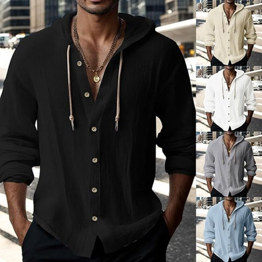 👕 60% RABATT! 🔥 Bästsäljande Herrtröja med Långärmad Huva – Enfärgad, Avslappnad Stil & Perfekt för Vardagsbruk 🏠