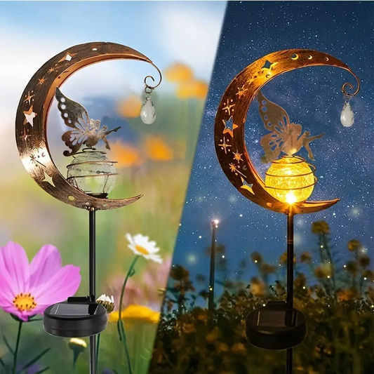 ✨ 50% RABATT 🌙 | Solcellsdriven Älve- & Månlampa – Magisk Trädgårdsbelysning