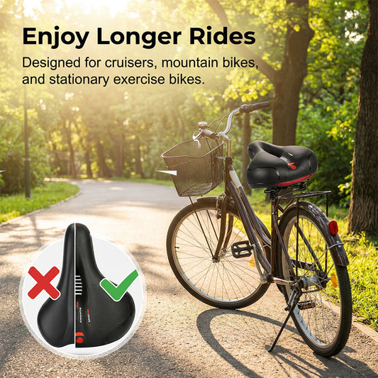 🚴 50% RABATT NU! 🛡️ Ergonomisk Cykelsadel – Ventilerande Minnesskum & Vattentät – Reflekterande & Stötdämpande – Universell Passform för MTB/Vägcykel 🚲