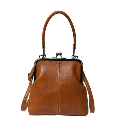 👜 50 % RABATT NU! 👛 Kiss lock-väska för kvinnor med handtag på toppen – vintage spänne, två bäralternativ & hållbart PU-läder – perfekt för vardag och fest ✨