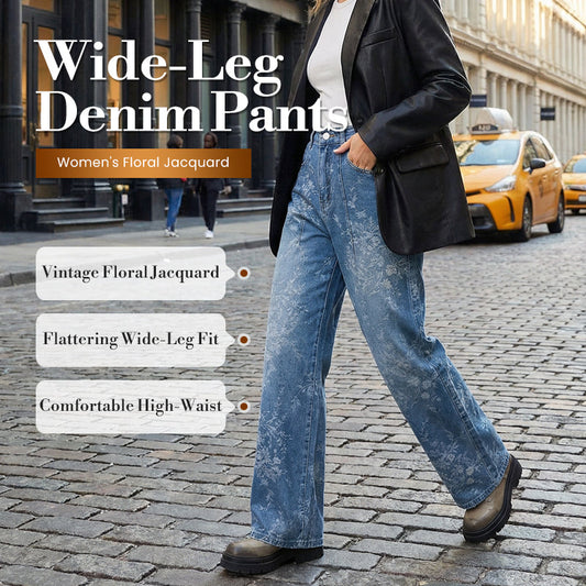 👖 50% RABATT 🌸 | Blommönstrade Jacquardjeans – Vida Ben & Hög Midja