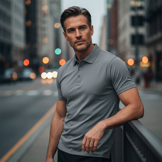👔 50% RABATT NU!💨 Herr Snabbtorkande Piké T-shirt – Athletic Fit & Skrynkelfri – Smart Casual Essential ✨