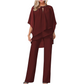 ✨ 50% RABATT 🌸 | Asymmetrisk Blus & Vida Byxor – Flödande Chiffong & Modern Silhuett