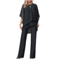 ✨ 50% RABATT 🌸 | Asymmetrisk Blus & Vida Byxor – Flödande Chiffong & Modern Silhuett
