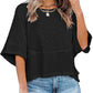 👚 50% RABATT NU! 👗 Damernas Enfärgad Löst Passande T-shirt med Vidärm – Stilren Design & Mjuk Tyg ✨