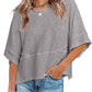 👚 50% RABATT NU! 👗 Damernas Enfärgad Löst Passande T-shirt med Vidärm – Stilren Design & Mjuk Tyg ✨