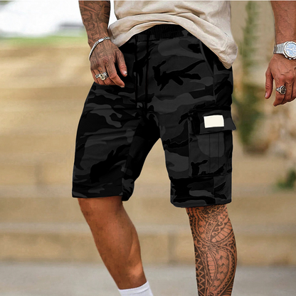 🩳 50% RABATT NU!🌿 Herr Taktiska Cargo Shorts – Flera Fickor & Lös Passform – Camo Streetwear 💪