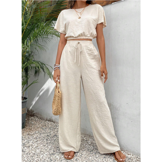👚 50% RABATT NU!🌿 Dam Top & Byxor Set – Lös Passform & Andningsbar – Mångsidig Casual Outfit ✨