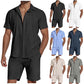 👕 50% RABATT NU! ☀️ Summer Casual Breathable 2-Piece Set for Men – Coordinerad & Bekväm – Perfekt för Strand, Semester & Vardag – Andningsbart Linne 🌊