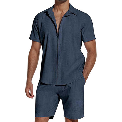 👕 50% RABATT NU! ☀️ Summer Casual Breathable 2-Piece Set for Men – Coordinerad & Bekväm – Perfekt för Strand, Semester & Vardag – Andningsbart Linne 🌊