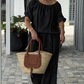 👚 50% RABATT 👖 | 2-delat Set med Topp & Byxor – Elegant Rundhals & Vida Ben