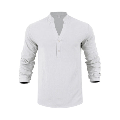 👕 50% RABATT 🌿 | Henley-T-shirt – Premium Linne & Avslappnad Passform