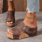🌴 50% RABATT NU! 👡 Sandaler med Kilklack – Peep-Toe Design, Halksäkra Sulor & Lättviktskomfort ☀️