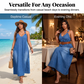 👗 50% RABATT 🌊 | Lös Denim-Maxi Klänning – V-ringning & Racerback