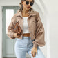🧥 50% RABATT 🎈 | Kort Corduroyjacka – Ballongärmar & Retro Textur