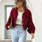 🧥 50% RABATT 🎈 | Kort Corduroyjacka – Ballongärmar & Retro Textur