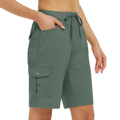 🩳 50% RABATT NU! ☀️ Kvinnas Snabbtorkande Cargoshorts med Fickor – UPF 50+, Justerbar Dragsko & Avslappnad Passform 🎒