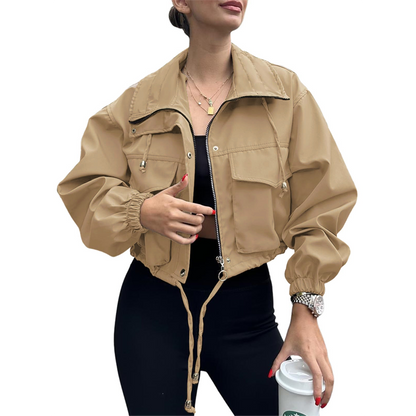 🧥 50% RABATT ☁️ | Lätt Kort Jacka för Damer – Ledig Passform & Elastiska Muddar