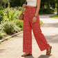 👖 50% RABATT NU! 🌸 Rynkade Högmidjeda Bredbyxor – Flödande Passform & Snyggt Blommönster ✨