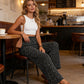 👖 50% RABATT NU! 🌸 Rynkade Högmidjeda Bredbyxor – Flödande Passform & Snyggt Blommönster ✨