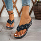 👡 50% RABATT NU! 🌸 Women's Floral Wedge Thong Sandals – Blommiga Accenter, Dämpad Fotvalvsstöd & Halkfri Sula ✨